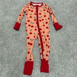 Little Sleepies 0-3 Month Footie - Cherry Print